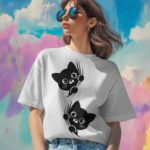 Spooky Cat Graphic T-Shirt