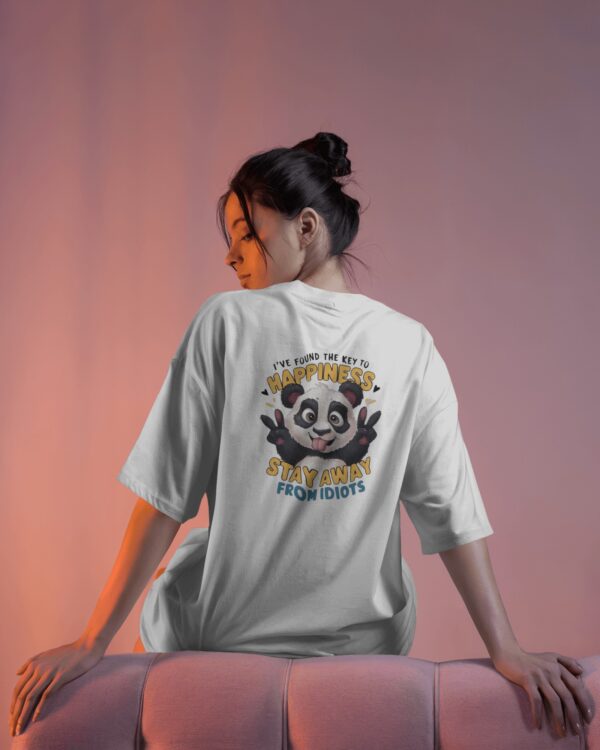 Stay Away Panda Oversized T-Shirt for Women