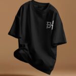 Deeshive X Black Plain Oversized T-shirt