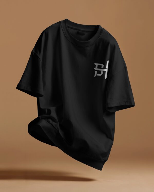 Deeshive X Black Plain Oversized T-shirt