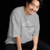 240 gsm oversized t-shirt, grey graphic t-shirt,